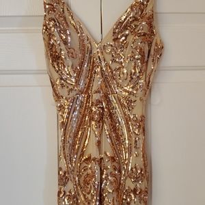 Rose gold Dress and Shoes